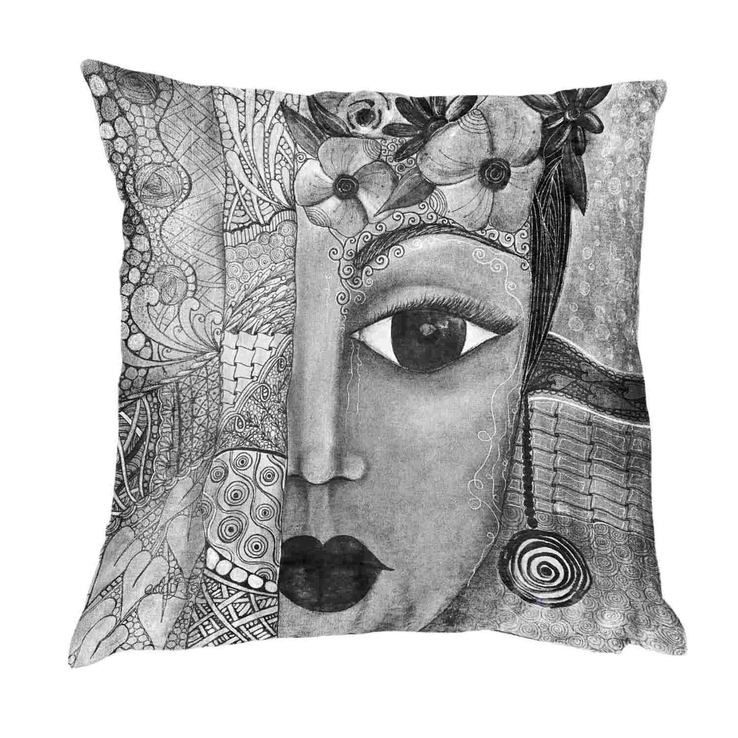 eddy-ferro-mexican-girl-scatter-cushion-handpainted-decor-south-africa home decor south africa decorative scatter cushion
