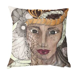 tribal-queen-scatter-cushion-handpainted-velvet-portrait-home-decor-south-africa