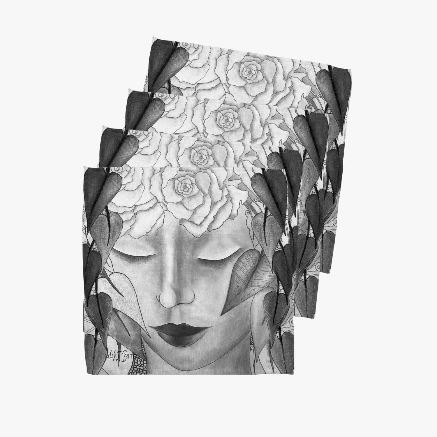 Rose Napkin Set of 4 - Image 2